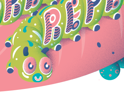 Spring Spring Tour Tour band bug caterpillar elel gig illustration insect leaf lettering music nature vector