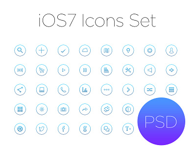 Ios7 Outline Icon Set app branding clean design flat icon illustration logo typography ui ux vector