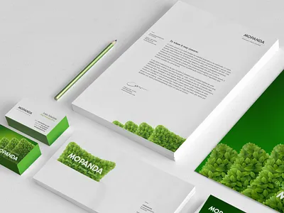 Growth concept bushes business card green growth letterhead