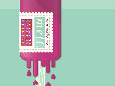 You make me Melt frozen heart hot love melt popsicle valentines