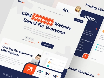 CRMez - Customer Relationship Management Website branding company crm customer dashboard design finance fun graphic design landing page management minimalist online popular professional sales sass software ui website