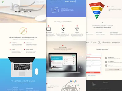 Effective Web Design Microsite blue flat form landing marketing microsite minimal seo ui