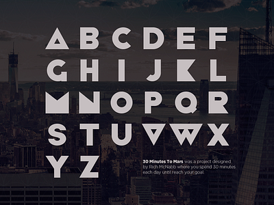 30 Minute to Mars (free vector font) alphabet download font free free font geometric geometric font typography uppercase vector