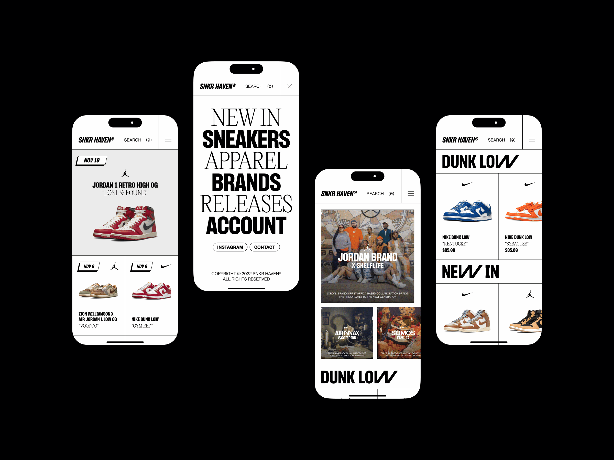 SNKR Haven® — Mobile Layouts air jordan concept design ecommerce editorial fashion grid interface mobile mobile design mobile ui nike type typography ui ui design web web design website website design