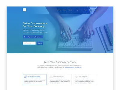 New site for Inc flat gradient inc kippt landing page site web website