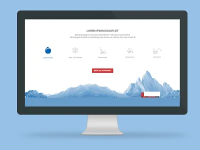 Transport Landing Page contact flat footer icon landing map navigation raptus