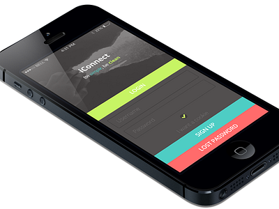 iConnect Mobile Mockup app clean iconnect intersensus ios login minimal mockup ui