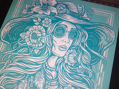 Bohemian Flower Child art bohemian boho design flower child hippie illustration