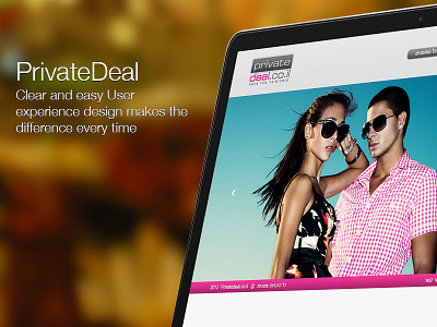 Privatedeal Web Design e commerce pink redigma ui ux web design