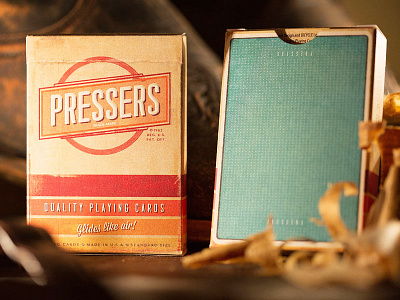 Pressers Playing Cards 60s antique cards design mad men packaging playing cards print retro ripped vintage worn