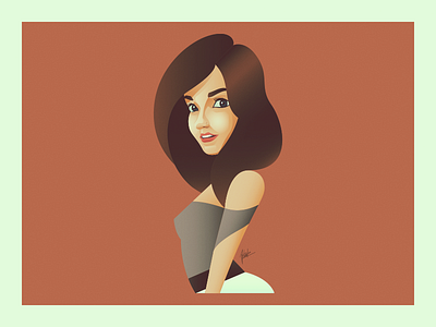 Linn brunette eyes girl pose vector