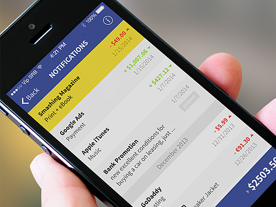 Bank App for iPhone app balance bank interface iphone money notification price ui