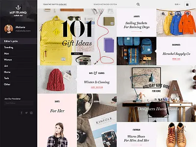 Hip Island e commerce flat grid shop