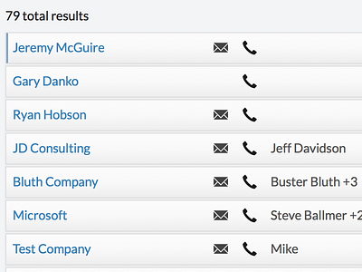 Close.io search results v2 bootstrap closeio crm keyboardshortcuts list results search ui web