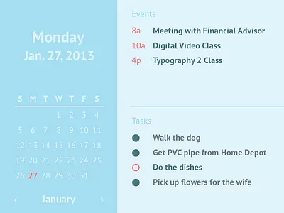 Calendar calendar color simple ui user experience user interface ux