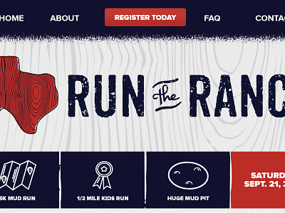 Run The Ranch Site brand branding texas texture ui ux website wood wood grain