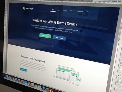 Portfolio Redesign blue flat green illustration navigation photo porfolio responsive simple web design wordpress