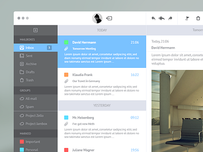Zellomail - Flat UI clean flat fresh intersensus launcher mail minimal osx ui windows zellomail