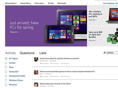 Microsoft Branded Yabbly Community Mockup design intern microsoft mockup online product retail ui ux yabbly