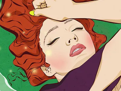 Redhead color digital drawing girl illustration sketch vector