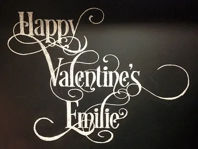 Chalk Art — Happy Valentine's Emilie chalk desire script drawing ephemera illustration lettering valentines day