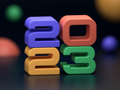2023 2023 3d animation b3d blender boxy christmas colorful cube cycles font holidays illustration new year render text typeface