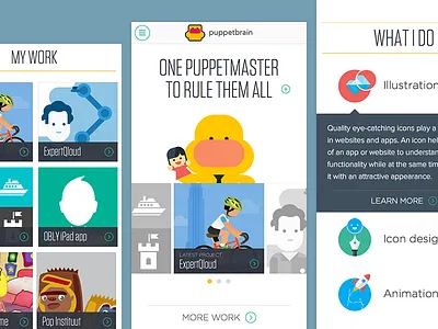 Puppetbrain mobile website gotham mobile mobile first portfolio puppetbrain puppetmaster responsive sketch app tungsten website zurb foundation