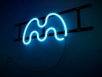 my 'm' neon sign (on) cinema4d fluro light logo neon sign