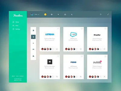 Founders - Home Gradient (Redesign) cards dashboard flat founders gradient home icons lima peru startup