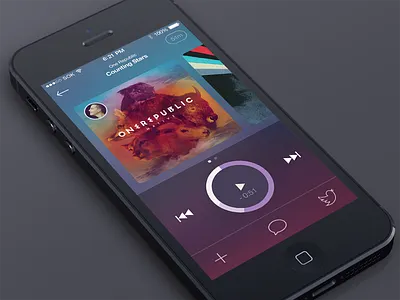 Music player blurred free icons ios 7 iphone playlist psd social twitter