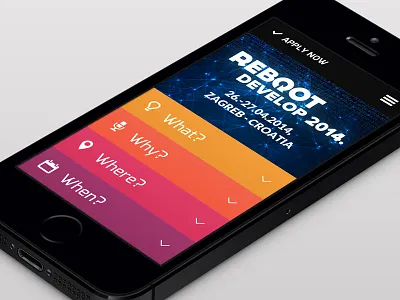 Reboot Develop Conference Website conference homepage iphone mobile responsive