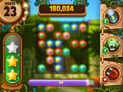 Safari Scramble game game art game ui icons jungle match 3 temple ui vector