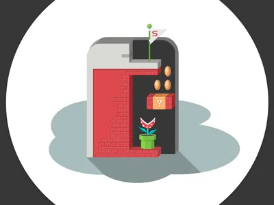 Service illustration for website flower game illustration iphone mario mobile play web