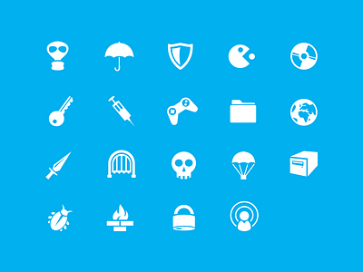 Free vector icons ai free game icons key mask pacman shield svg syringe tape umbrella