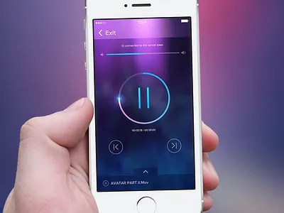 Airplay airplay app colorful flat hand hold iphone5s wireframe