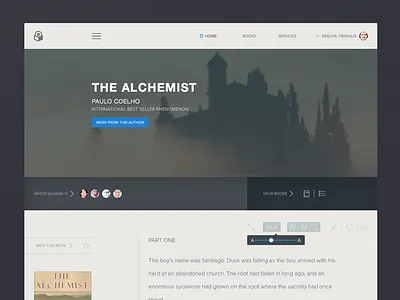 Book Reading concept design process ui web wireframe