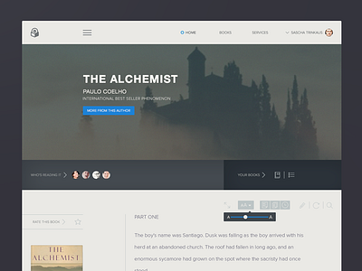 Book Reading concept design process ui web wireframe