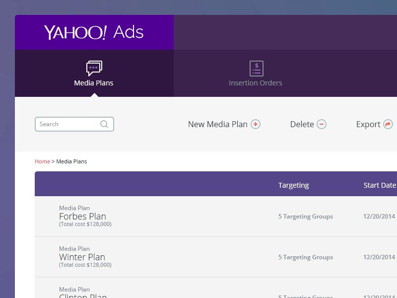 Example of Yahoo! Ads (free PSD)
