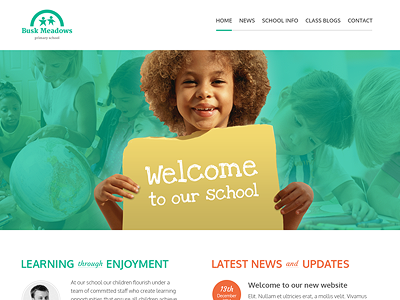 School Web Design flat landing school simple ui ux web design