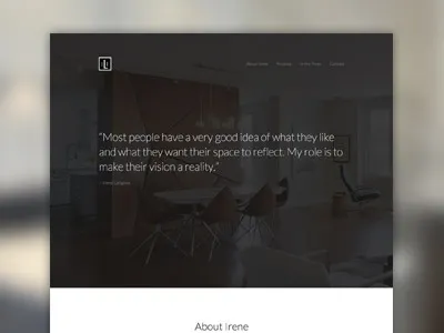 Irene Langlois Interiors redesign full browser homepage interior design minimal quote redesign web design website