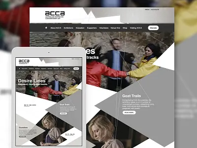 ACCA Melbourne Site Concept angles art concept contemporary mockup website
