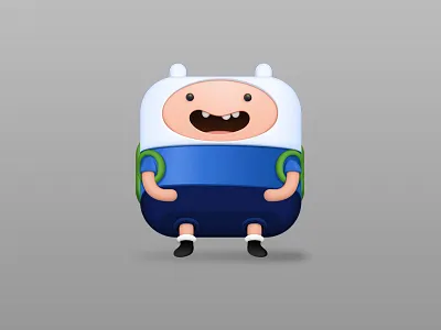Finn icon aventure blue cartoon character finn icon illustration jake samuel suarez time vector