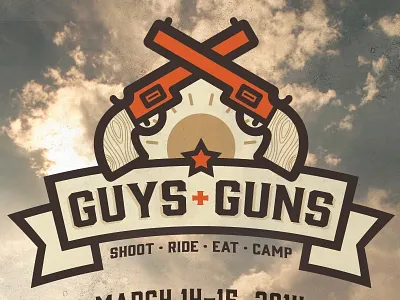 guys + guns banner flag guns guys manly masculine sun western