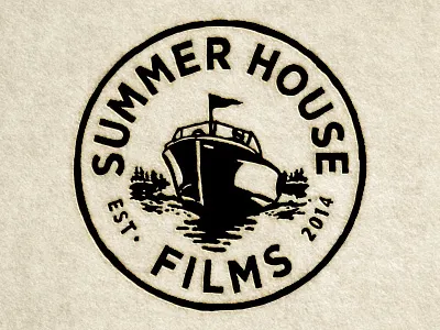 Summer House Films Logo badge boat icon logo summer thinkmule type