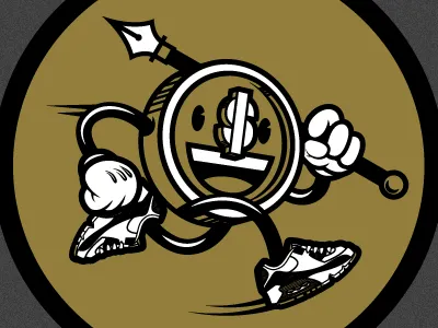 Lancers Series Mascot cartoon freelancer illustration nike pentool running sneakers vector vintage