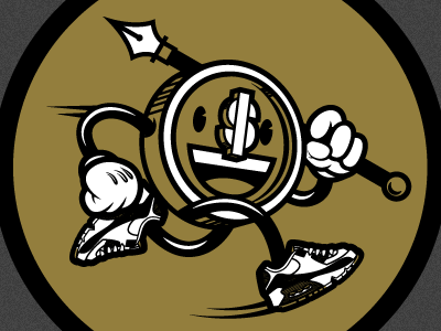 Lancers Series Mascot cartoon freelancer illustration nike pentool running sneakers vector vintage