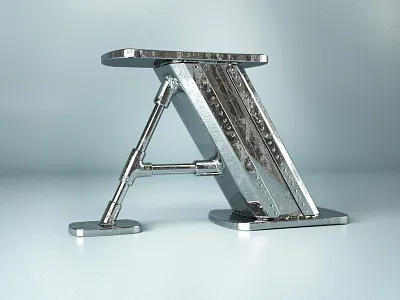 Metal A 3d 3dillustration 3dtype chrome lettering metal typeinspace typeinspaceproject typography