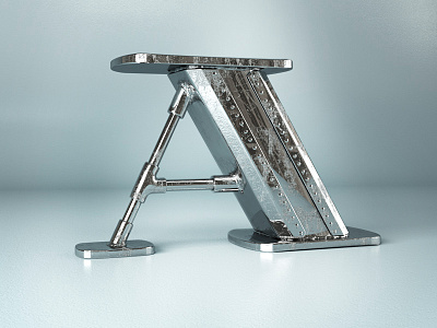 Metal A 3d 3dillustration 3dtype chrome lettering metal typeinspace typeinspaceproject typography