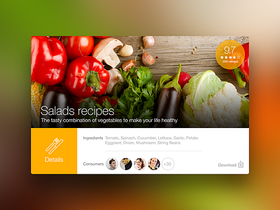Food Widget [Rebound] app flat icon interface ios 7 iphone product ui ux uxui widget
