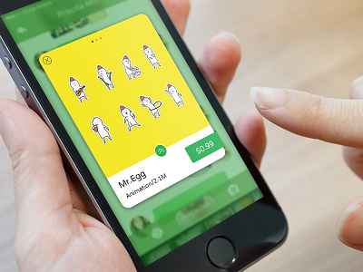 Chat App - Sticker Card card chat emoticons laiwang line messaging path sticker store